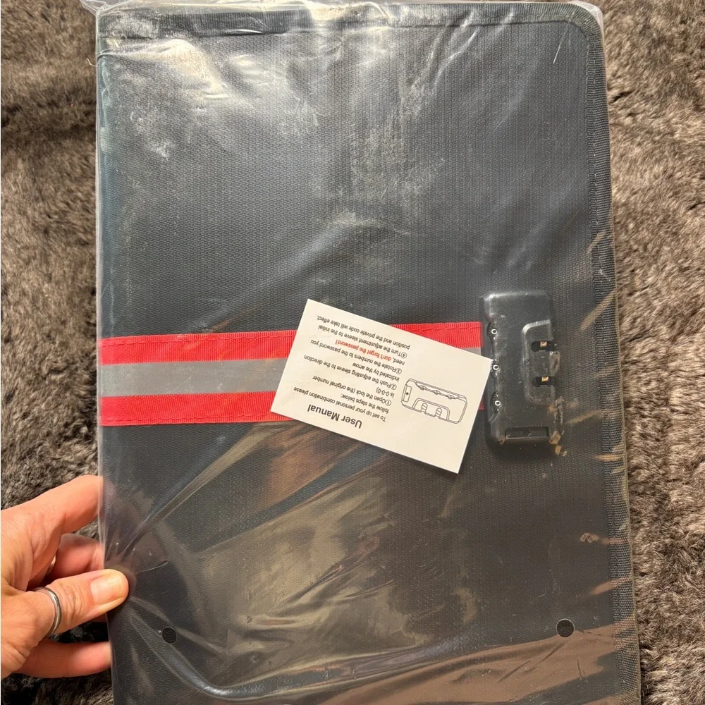 Black Zipfolio Document Organizer with Vertical Pocket waterproof fireproof